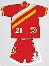 Circa 1987 Dominique Wilkins Atlanta Hawks Warm-Up Jacket with 1992-93 Game-Used Shorts (2)