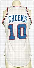 Early 1980s Mo Cheeks Philadelphia 76ers Game-Used Home Jersey