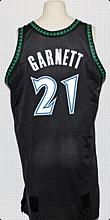 2006-2007 Kevin Garnett Minnesota Timberwolves Game-Used Alternate Uniform & Shoes (3) (Team Letter)