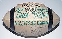 9/12/1964 First Football Game at Shea Stadium Autographed Football (JSA)