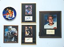 Lot of Football Framed Items with Some Autographed (5) (JSA)