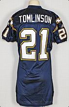 2001 LaDanian Tomlinson Rookie San Diego Chargers Game-Used Home Jersey
