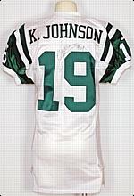1999 Keyshawn Johnson NY Jets Game-Used & Autod Road Jersey (JSA)
