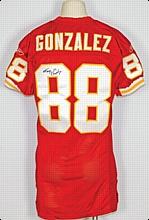 2002 Tony Gonzalez KC Chiefs Game-Used & Autographed Home Jersey (JSA)
