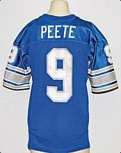 Circa 1991 Rodney Peete Detroit Lions Game-Used Home Jersey