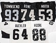 Lot of 1970s Oakland Raiders Game-Used Jerseys (5)