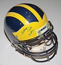 Early 1980s Anthony Carter Michigan Game-Used & Autographed Helmet (JSA)