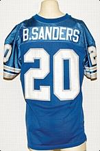 Circa 1991 Barry Sanders Detroit Lions Game-Used Home Jersey