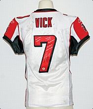 12/31/2006 Michael Vick Atlanta Falcons Game-Used & Autographed Road Uniform - Last NFL Uniform Ever Worn by Vick - Hurray! (2) (Vick LOA & Photo Signing Shirt) (JSA) 
12/31/2006 Michael Vick Atlanta