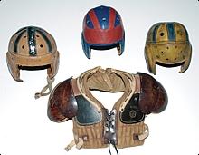 Lot of Vintage Football Helmets & Shoulder Pads with Some Autographed (4) (JSA)