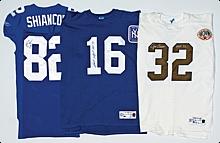 Lot of Two Autographed Jerseys & One NY Giants Game-Used Home Jersey (3)(JSA)