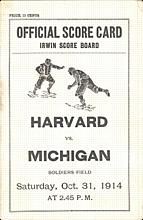 10/31/1914 Harvard vs Michigan Original Scorecard