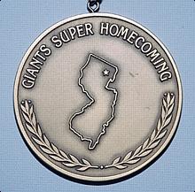 1/27/1987 "Giants Super Homecoming" Presentational Medal