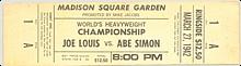 3/27/1942 Joe Louis vs Abe Simon Full Ticket