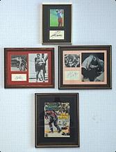 Lot of Sports Legends Framed & Autographed Items (4) (JSA)