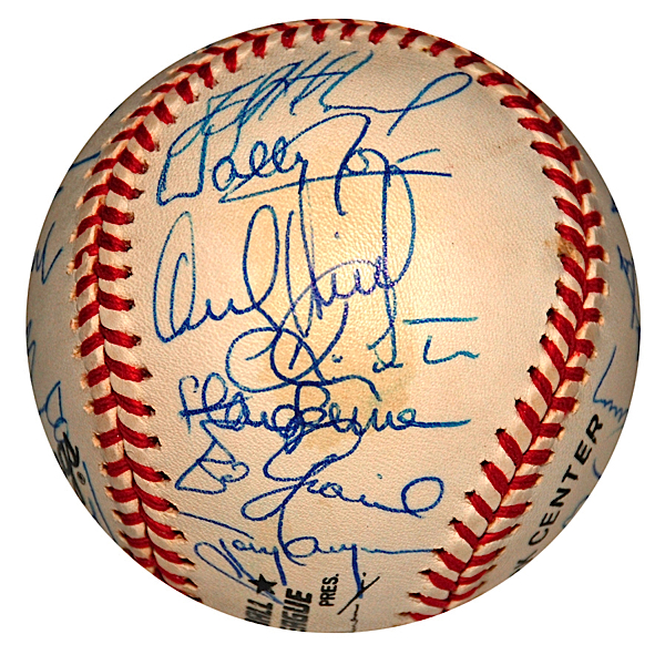 Tony Gwynn Signed 1998 World Series Logo OML Baseball (PSA