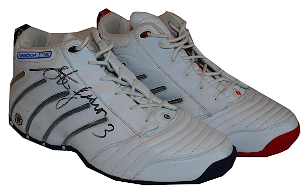 Steve Francis Game Worn, Signed Houston Rockets Shoes.