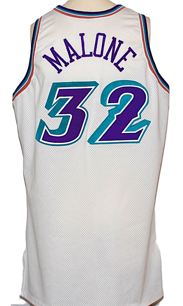 1997-1998 Karl Malone Utah Jazz Game-Used Home Jersey