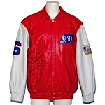 1997 Dr. J Julius Erving Philadelphia 76ers 50 Greatest Ceremony Worn & Double Autographed Jacket (JSA) (Pristine Provenance)