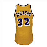 Circa 1984 Magic Johnson Los Angeles Lakers Game-Used & Autographed Home Jersey (JSA)