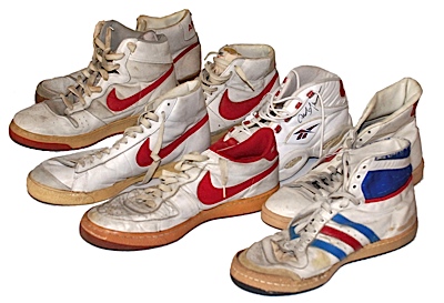 Lot of Superstar Philadelphia 76ers Game-Used & Autographed Sneakers (8) (JSA)