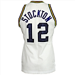 Circa 1986 John Stockton Utah Jazz Game-Used & Autographed Home Jersey (JSA)