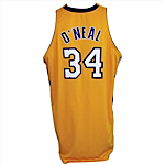 2000-2001/2002 Shaquille ONeal Los Angeles Lakers Game-Used & Autographed Home Jersey (Championship Season) (JSA)