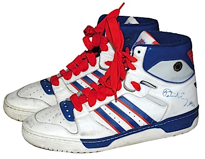 Patrick Ewing NY Knicks Game-Used & Autographed Sneakers (JSA)