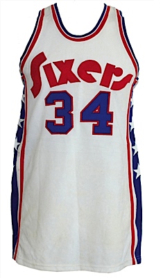1974-1975 Clyde Lee Philadelphia 76ers Game-Used Home Jersey with Shorts (2)