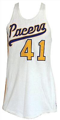 Lot Detail - 1974-1975 Len Elmore Indiana Pacers ABA Game-Used Home Jersey