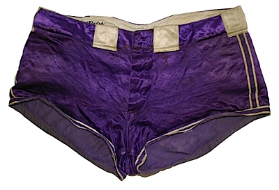 1946 Dolph Schayes NYU Violets Game-Used & Autographed Freshman Shorts (Schayes LOA) (JSA) (Very Rare)