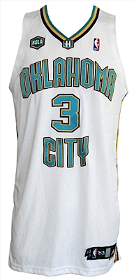 2006-2007 Chris Paul New Orleans  / Oklahoma City Hornets Game-Used Home Jersey with NOLA Patch