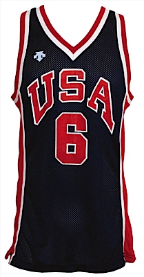 1984 Patrick Ewing USA Olympic Game-Used Blue Mesh Jersey Worn During the Gold Medal Game (Pristine Provenance)