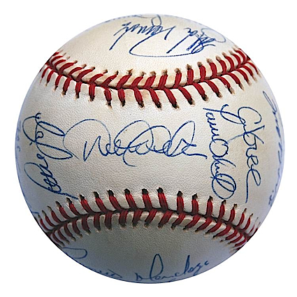 1998 NY Yankees World Championship Team Autographed Baseball (Best Team Ever) (JSA)