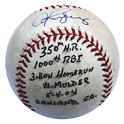 5/4/2004 Alex Rodriguez NY Yankees Game-Used & Autographed Baseball Used to Hit His 350th Career HR & 1000th RBI (A-Rod LOA) (JSA)