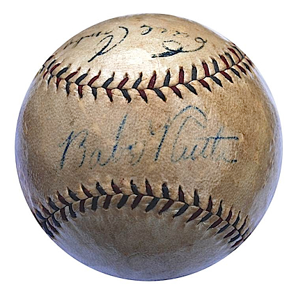 Babe Ruth & Earle Combs Autographed Baseball (JSA)