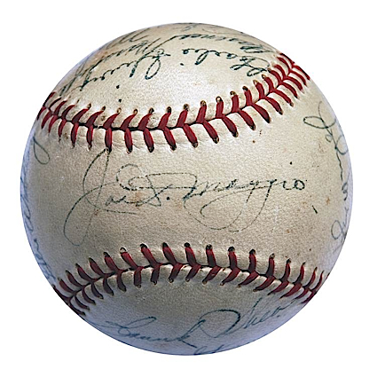 1949 NY Yankees Team Autographed Baseball (World Champions) (JSA)