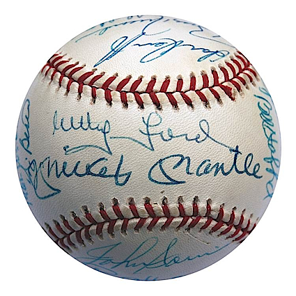 1961 NY Yankees World Championship Team Autographed Baseball (Reunion) (JSA)