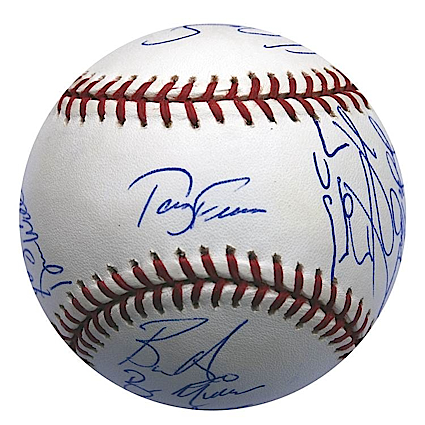 2004 Boston Red Sox World Championship Team Autographed Baseball (JSA)