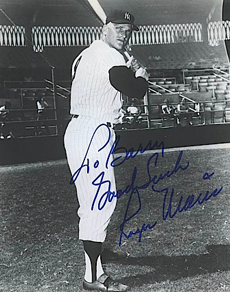Roger Maris NY Yankees Autographed Photo (Ex-Halper) (JSA)
