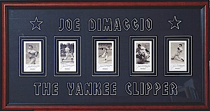 Framed Joe DiMaggio Autographed Card Display (JSA)