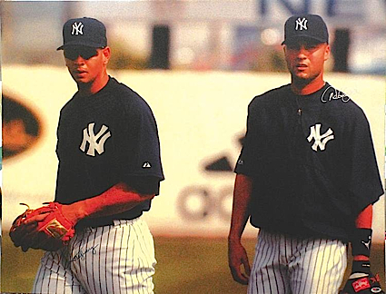 Derek Jeter & Alex Rodriguez NY Yankees Autographed Canvas (JSA)