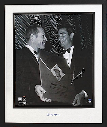 Lot of Mickey Mantle & Sandy Koufax Framed & Autographed Items (2) (JSA)