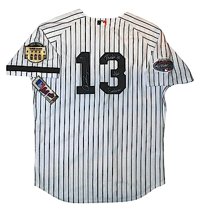 2008 Alex Rodriguez NY Yankees Autographed LE Home Jersey (Inscribed Thanks to the Bambino) (JSA)