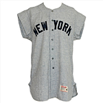 1965 Yogi Berra Issued / Art Lopez Game-Used New York Yankees Road Flannel Jersey