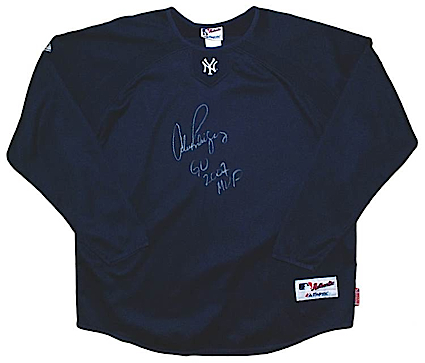 2007 Alex Rodriguez NY Yankees Worn & Autographed Warm-Up Pullover (A-Rod LOA) (JSA)