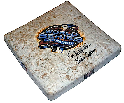2003 Derek Jeter Autographed World Series Game-Used Base (JSA) (MLB)