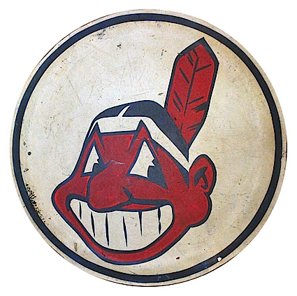 1990s Cleveland Indians Visitors Dugout Logo From Yankee Stadium (Yankees-Steiner LOA)