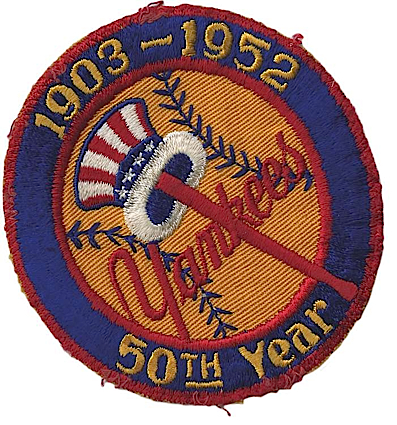 Original 1903-1952 NY Yankees 50th Anniversary Patch (Very Rare)