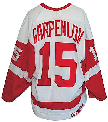 1991-1992 Johan Garpenlov Detroit Red Wings Game-Used Home Jersey